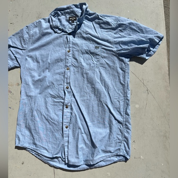 Men's Billabong Shirt Blue Pocket L Light Beach Surf Outdoor Camp City Casual - Picture 5 of 10